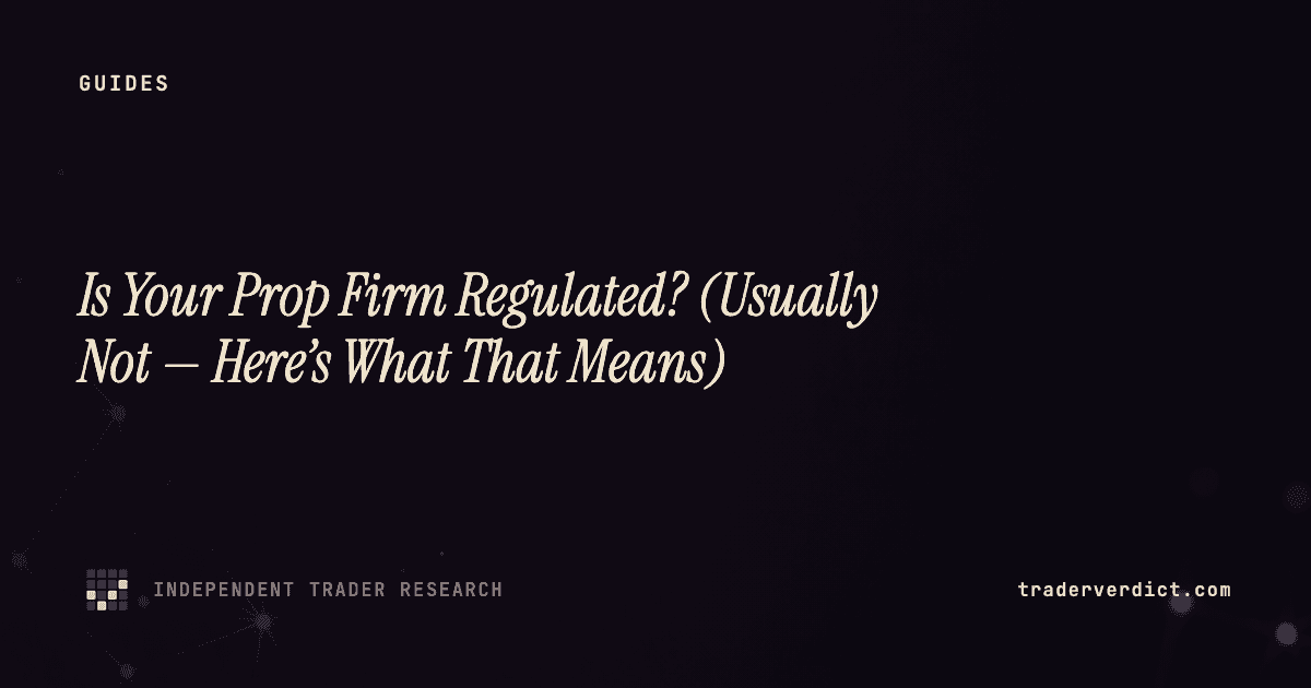 Is Your Prop Firm Regulated? (Usually Not — Here’s What That Means)
